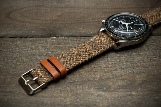 Tweed watch strap, Watch band made of HARRIS TWEED®. Handmade in Finland - 18 mm, 19 mm, 20 mm, 21 mm, 22mm. - finwatchstraps