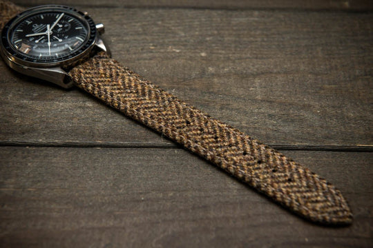 Tweed watch strap, Watch band made of HARRIS TWEED®. Handmade in Finland - 18 mm, 19 mm, 20 mm, 21 mm, 22mm. - finwatchstraps