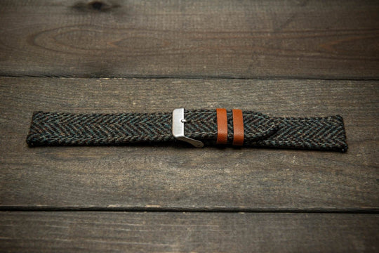 Tweed watch strap, Watch band made of HARRIS TWEED®. Handmade in Finland - 18 mm, 19 mm, 20 mm, 21 mm, 22mm. - finwatchstraps