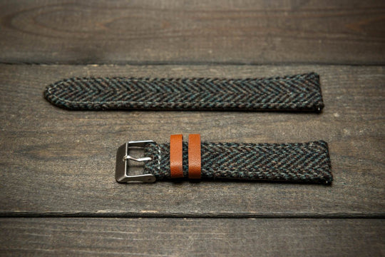 Tweed watch strap, Watch band made of HARRIS TWEED®. Handmade in Finland - 18 mm, 19 mm, 20 mm, 21 mm, 22mm. - finwatchstraps