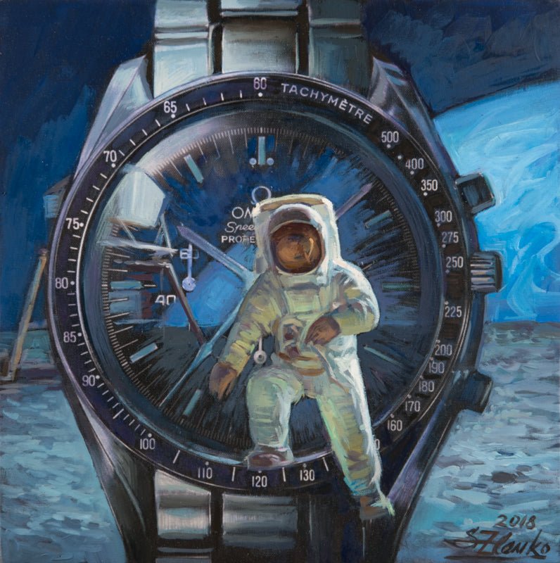 Omega and Rolex watches in art oil paintings by Zlenko Serguei, 2018 (Helsinki, Finland). - finwatchstraps