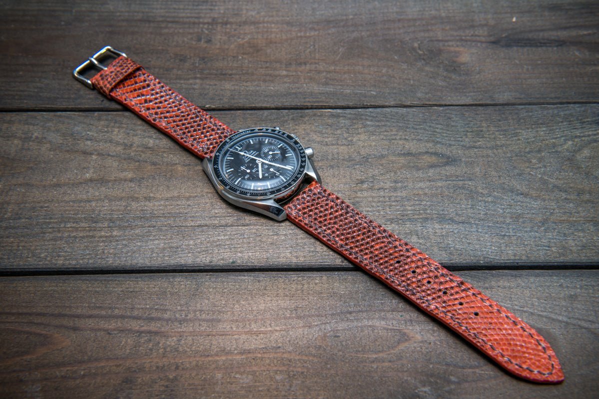 Wild but yet understated style of lizard leather for unique watch straps - finwatchstraps