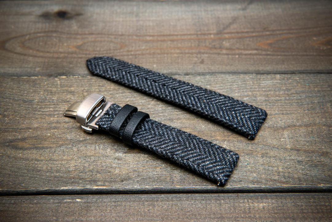 HARRIS TWEED® Watch Strap – Highland Shadow. With a deployment clasp.