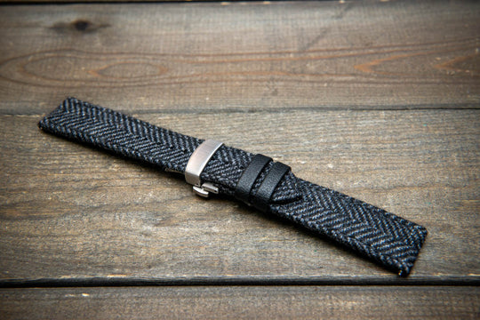 HARRIS TWEED® Watch Strap – Highland Shadow. With a deployment clasp.