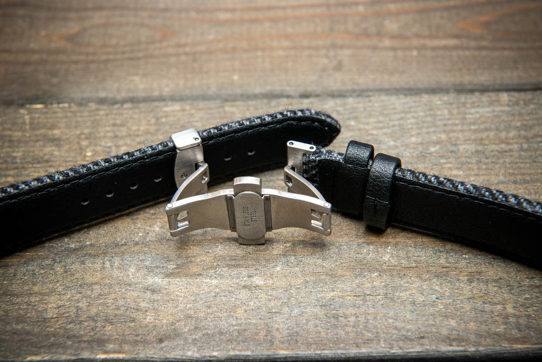 HARRIS TWEED® Watch Strap – Highland Shadow. With a deployment clasp.