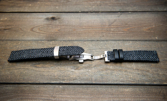 HARRIS TWEED® Watch Strap – Highland Shadow. With a deployment clasp.