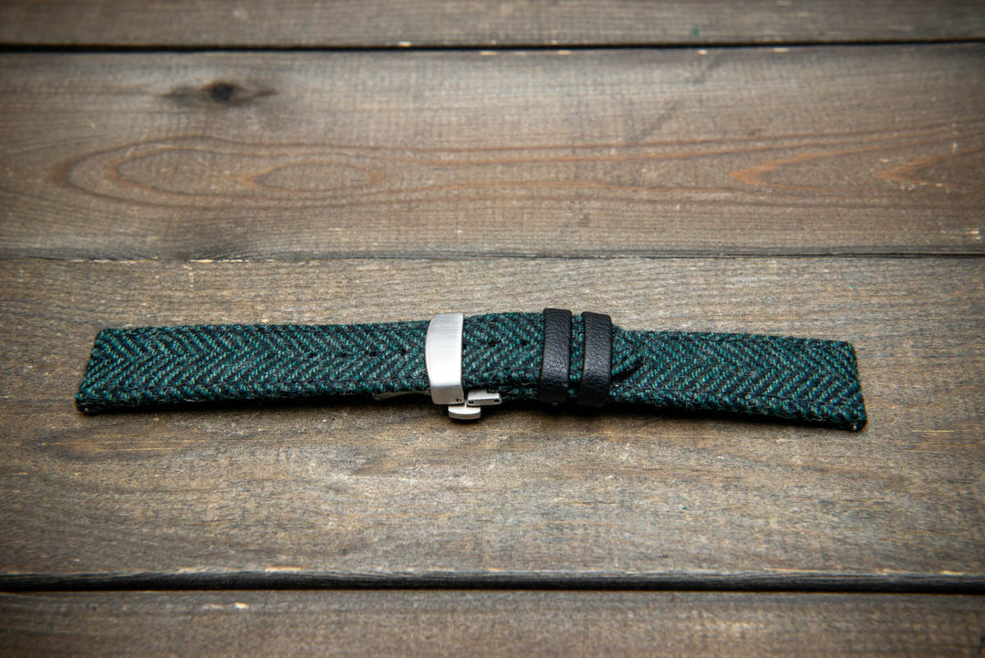 Pine Shadow HARRIS TWEED® Strap – Authentic Scottish Design. With a deployment clasp.