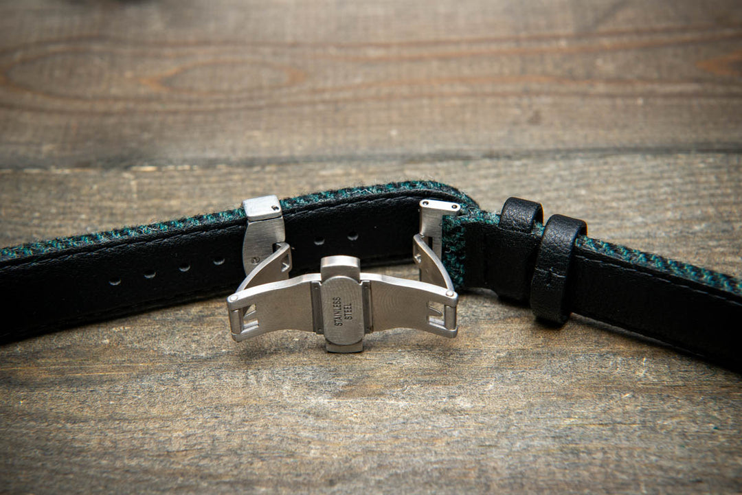 Pine Shadow HARRIS TWEED® Strap – Authentic Scottish Design. With a deployment clasp.