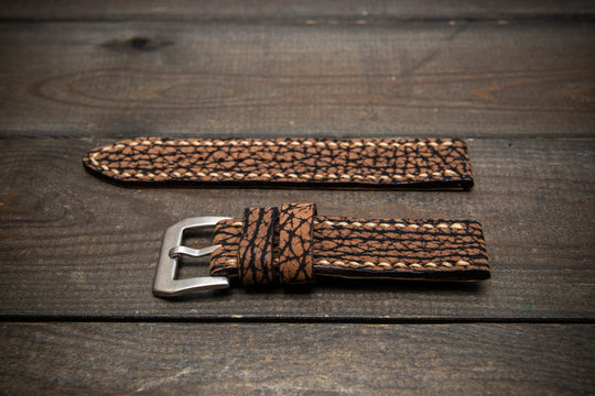 Prairie Brown Bison Leather Watch Strap – Handmade from Genuine American Bison Leather
