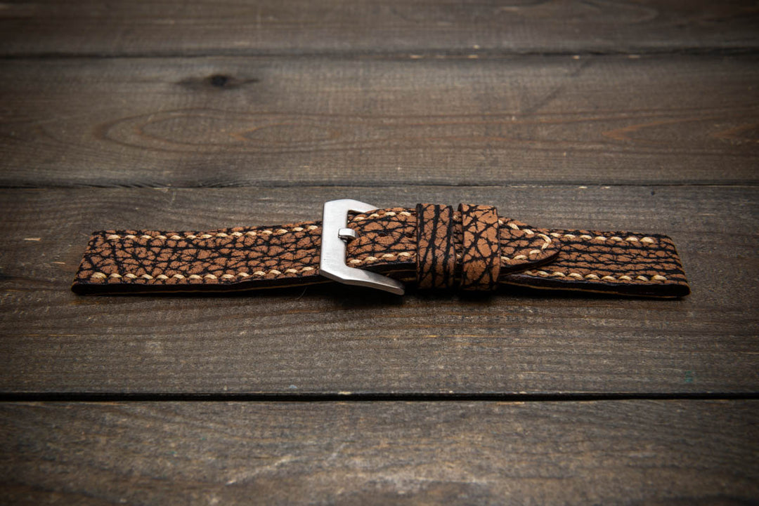 Prairie Brown Bison Leather Watch Strap – Handmade from Genuine American Bison Leather