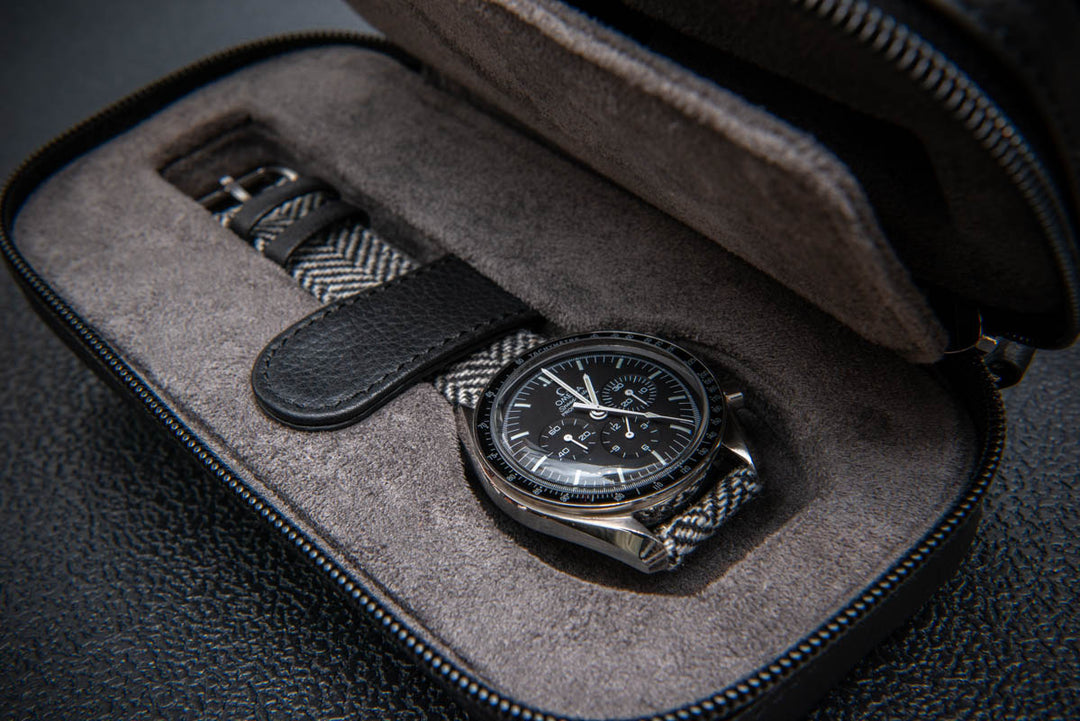 Milano Duo Travel Watch Case – Obsidian Black