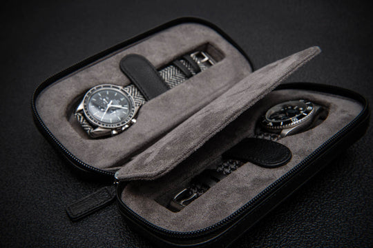 Milano Duo Travel Watch Case – Obsidian Black