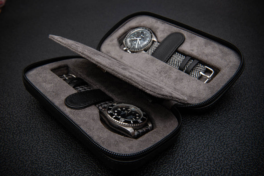 Milano Duo Travel Watch Case – Obsidian Black