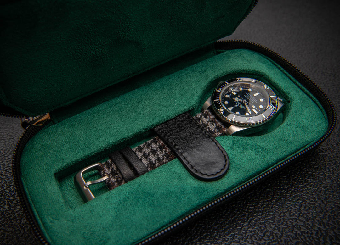 Milano Duo Travel Watch Case – Nero Emerald