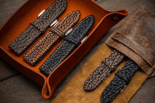 Stone Ridge Bison Leder Uhrenarmband - Einzigartige Textur, limitierte Auflage