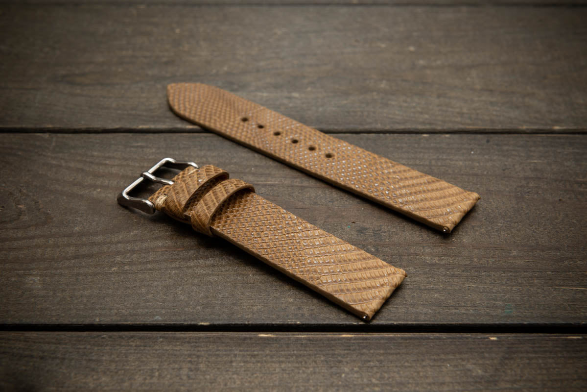 Sandstone Hue – Handmade Lizard Leather Watch Strap
