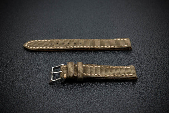 Combat Olive Marine Sailcloth Watch Strap – Handmade Sailcloth by FinWatchStraps®