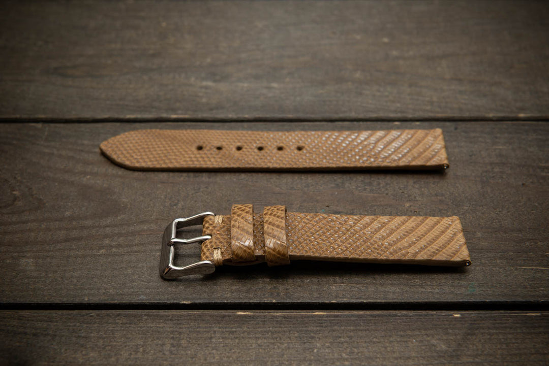 Sandstone Hue – Handmade Lizard Leather Watch Strap
