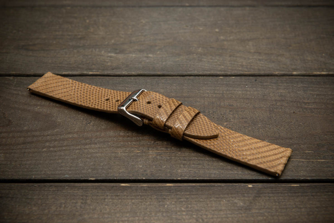 Sandstone Hue – Handmade Lizard Leather Watch Strap
