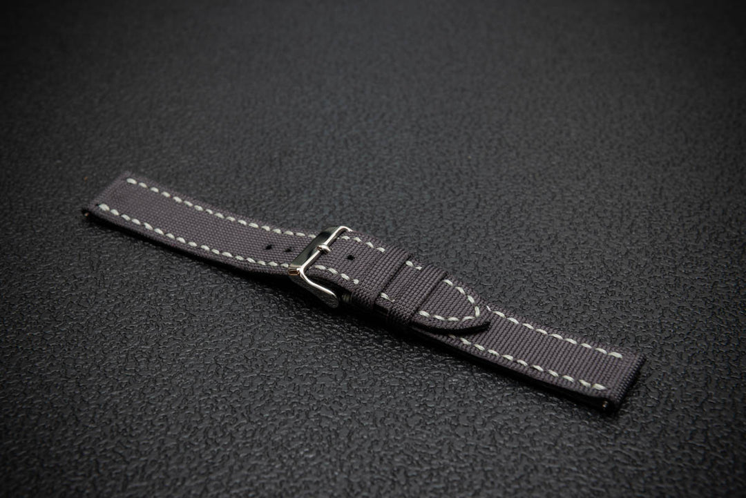 Storm Grey Sailcloth Watch Strap – Handmade by FinWatchStraps®
