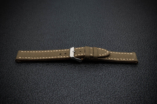 Combat Olive Marine Sailcloth Watch Strap – Handmade Sailcloth by FinWatchStraps®