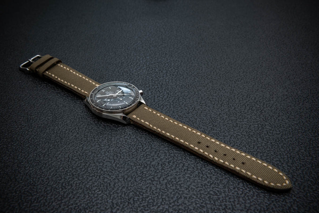 Combat Olive Marine Sailcloth Watch Strap – Handmade Sailcloth by FinWatchStraps®