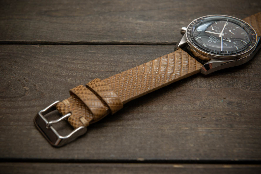 Sandstone Hue – Handmade Lizard Leather Watch Strap
