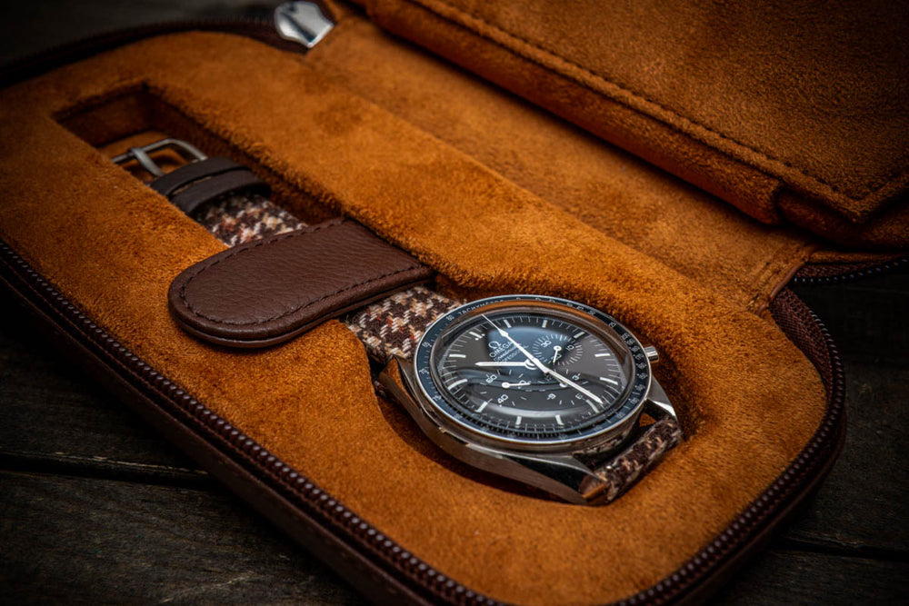 Milano Duo Travel Watch Case – Tuscan Tan