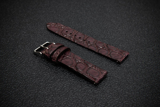 Bordeaux Alligator Leather Watch Strap – Handmade in Finland, Limited Edition