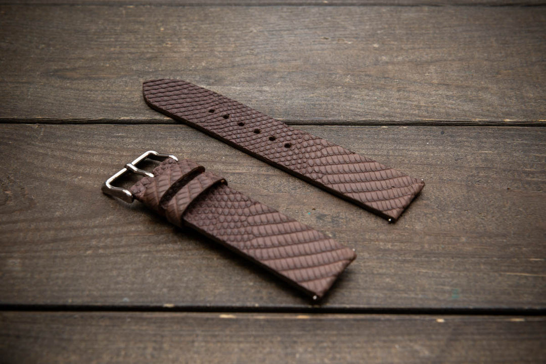 Chestnut Scale – Handmade Lizard Leather Watch Strap
