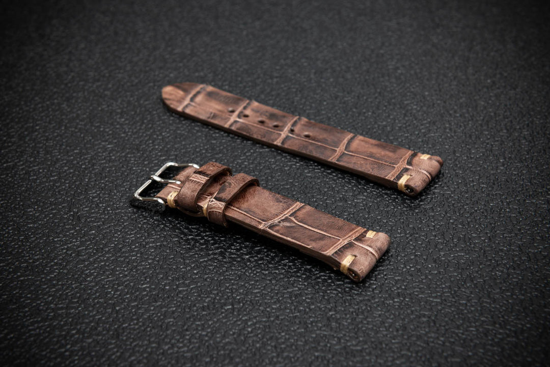 Vintage Chestnut Artisan Alligator Watch Strap – Limited Edition
