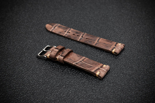 Vintage Chestnut Artisan Alligator Watch Strap – Limited Edition
