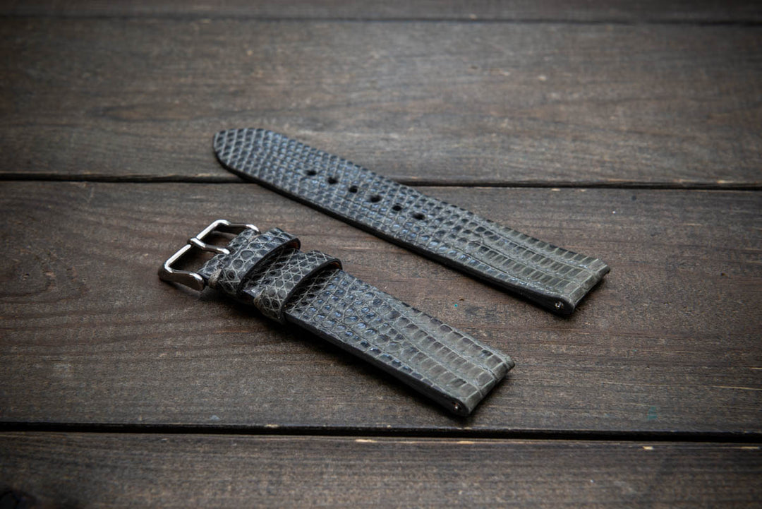 Slate Scale – Handmade Lizard Leather Watch Strap
