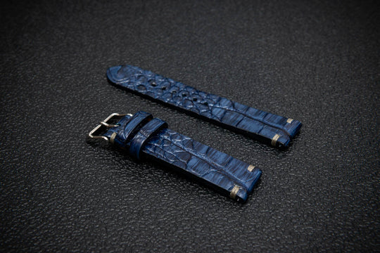 Sapphire Night Artisan Alligator Leather Watch Strap – Handmade in Finland, Limited Edition