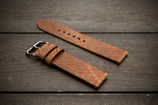 Amber Scale – Handmade Lizard Leather Watch Strap
