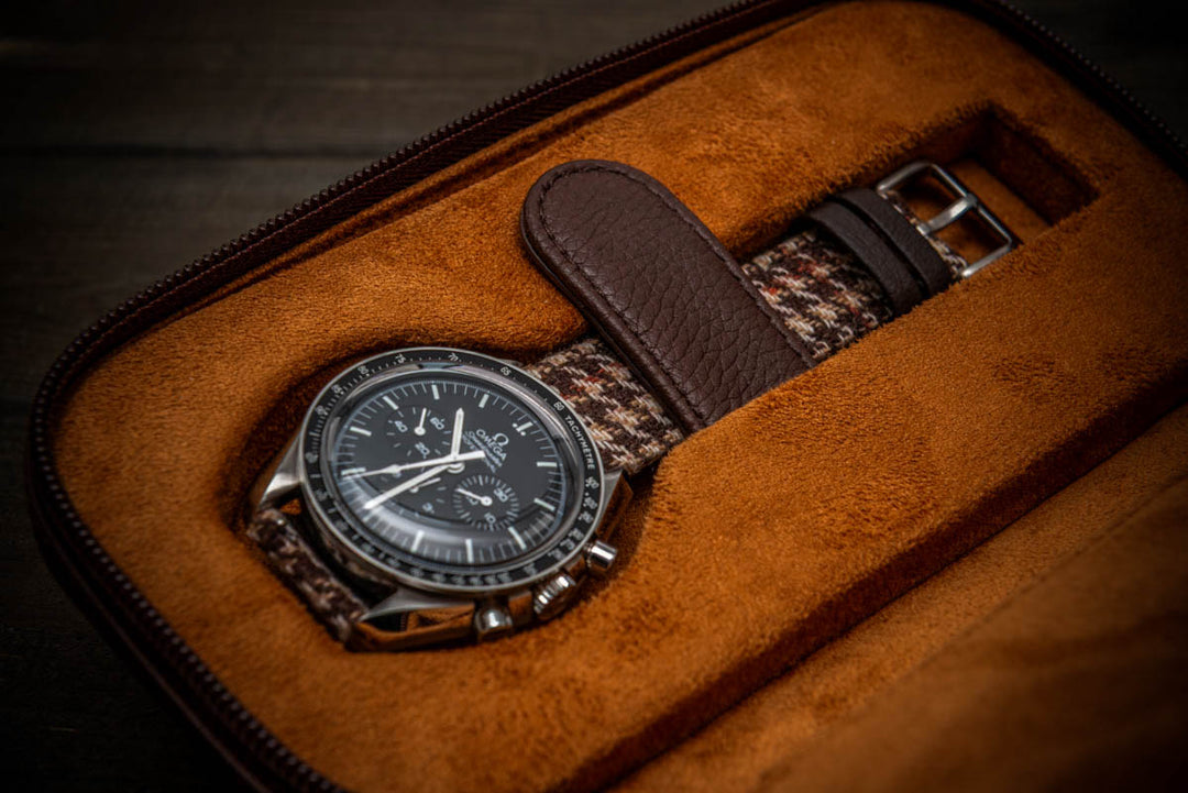 Milano Duo Travel Watch Case – Tuscan Tan
