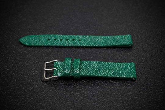 Emerald Green Stingray Leather Watch Strap – Handmade in Finland
