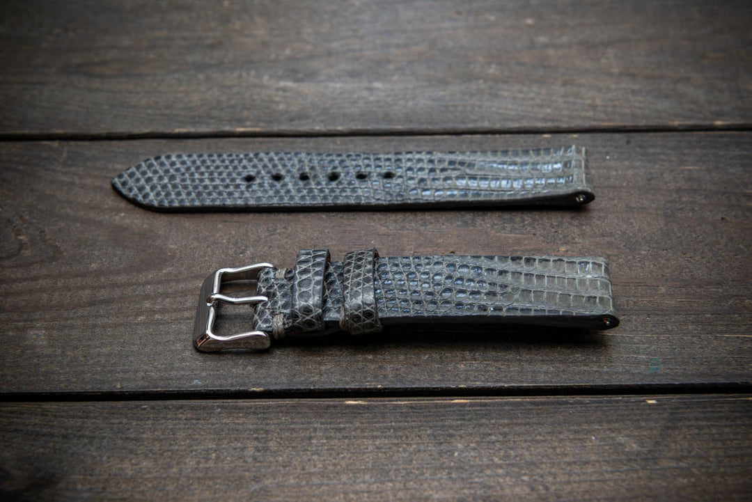 Slate Scale – Handmade Lizard Leather Watch Strap
