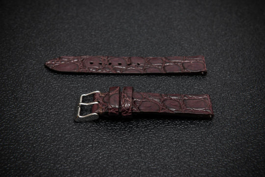 Bordeaux Alligator Leather Watch Strap – Handmade in Finland, Limited Edition