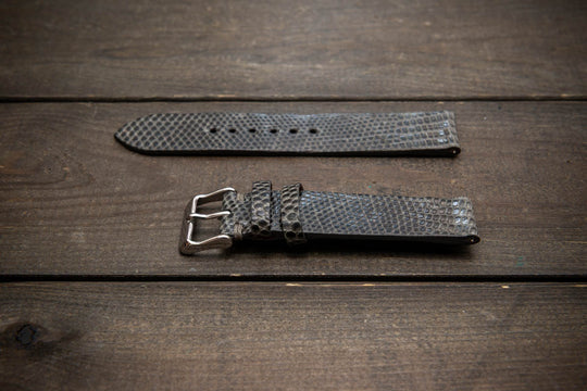 Storm Grey – Handmade Lizard Leather Watch Strap
