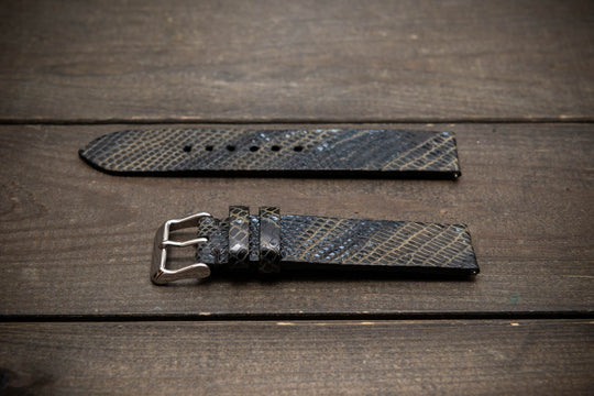 Obsidian Drift – Handmade Lizard Leather Watch Strap
