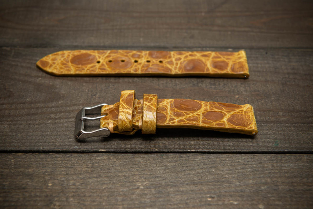 Amber Glow Alligator Leather Watch Strap – Handmade in Finland, Limited Edition