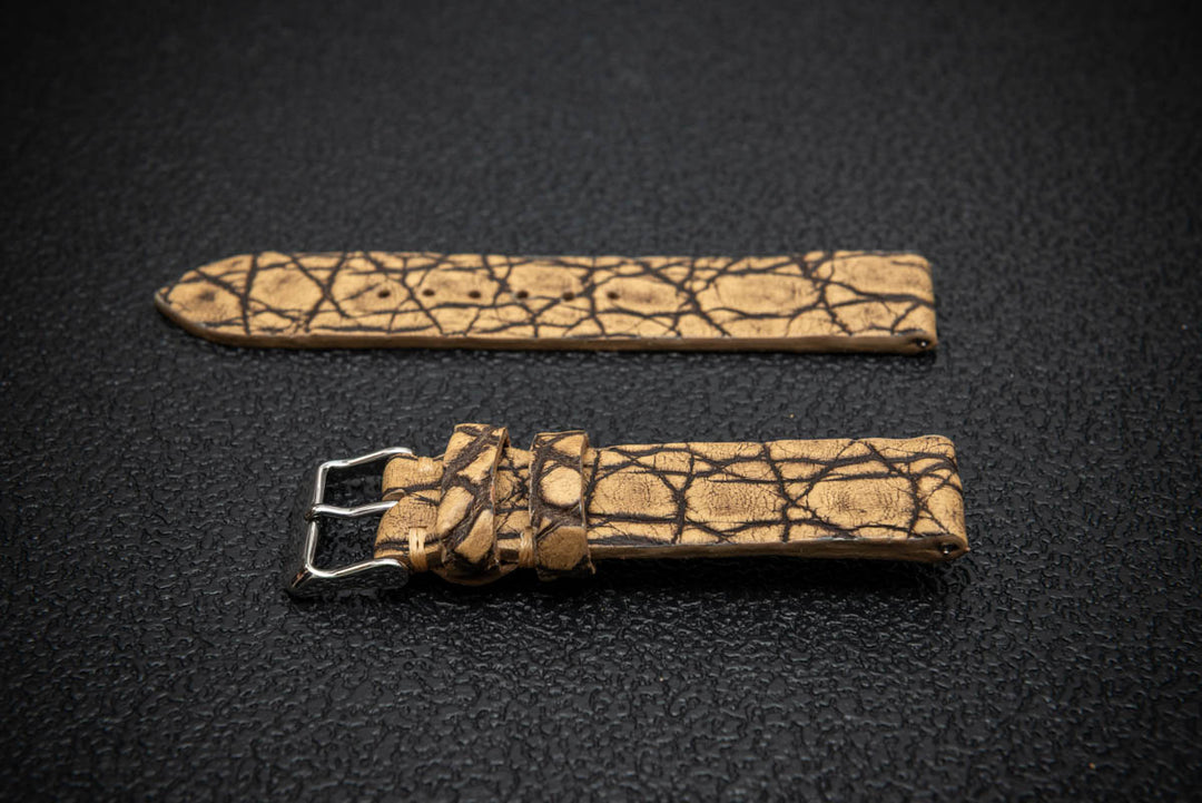Golden Dusk Alligator Leather Watch Strap – Handmade in Finland, Limited Edition