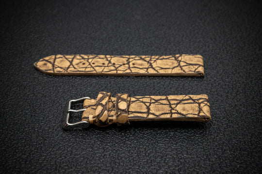 Golden Dusk Alligator Leather Watch Strap – Handmade in Finland, Limited Edition