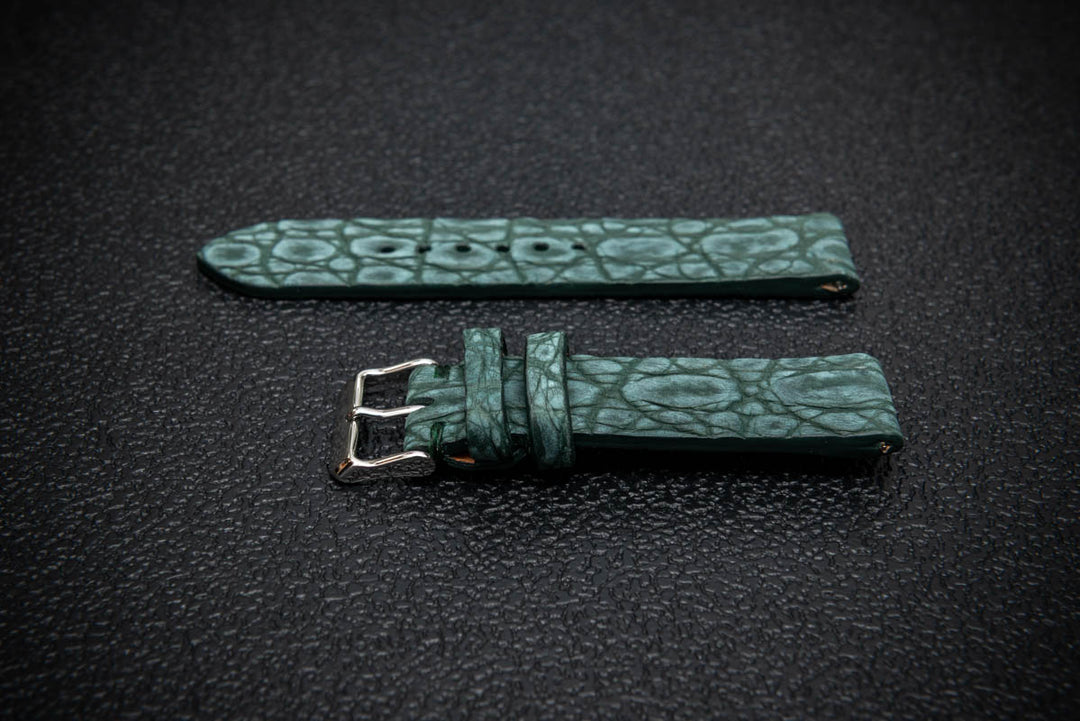 Emerald Tide Alligator Leather Watch Strap – Handmade in Finland, Limited Edition