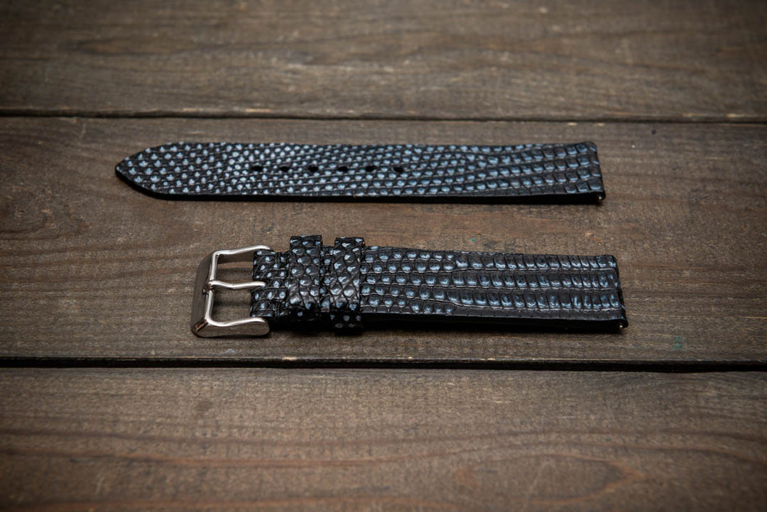 Carbon Glaze – Handmade Lizard Leather Watch Strap