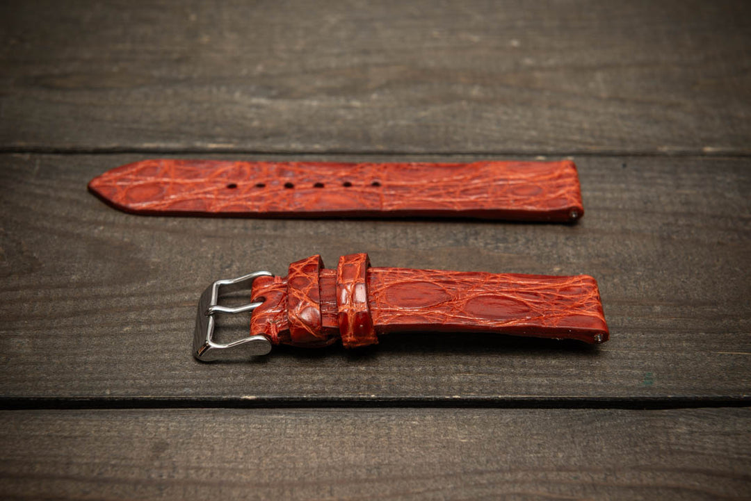 Rust Ember – Handmade Alligator Leather Watch Strap
