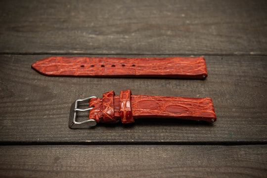 Rust Ember – Handmade Alligator Leather Watch Strap
