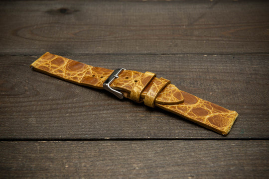 Amber Glow Alligator Leather Watch Strap – Handmade in Finland, Limited Edition