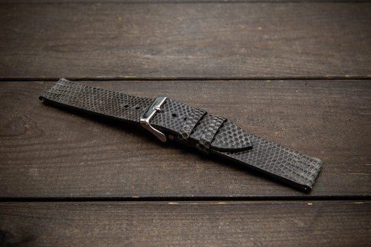 Storm Grey – Handmade Lizard Leather Watch Strap
